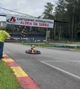 Lucca Amaral vence etapa da Mirim e é líder da Aldeia Kart Cup