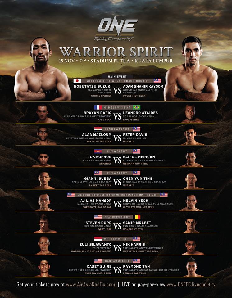 Evento Asiático define card com dois brasileiros na edição em Kuala Lumpur - Divulgação ONE FC