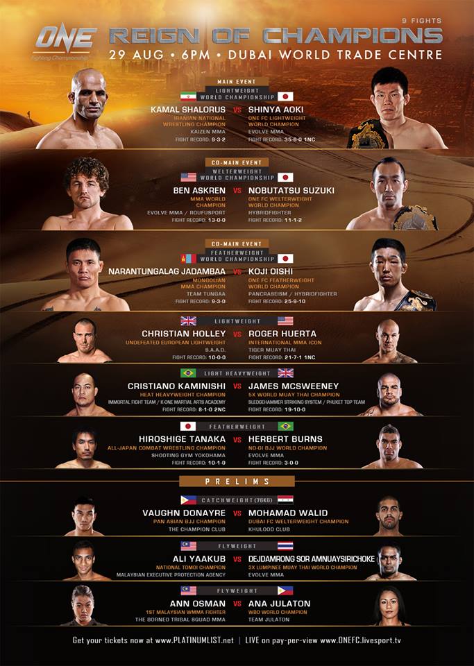 Evento tem dois brasileiros e assina com emissora brasileira - Divulgação ONE FC
