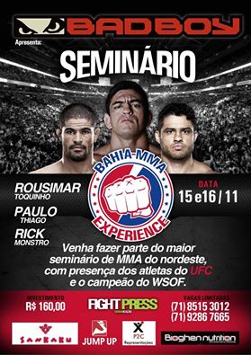 Campeão do WSOF e lutadores do UFC realizam seminário na Bahia - Divulgação