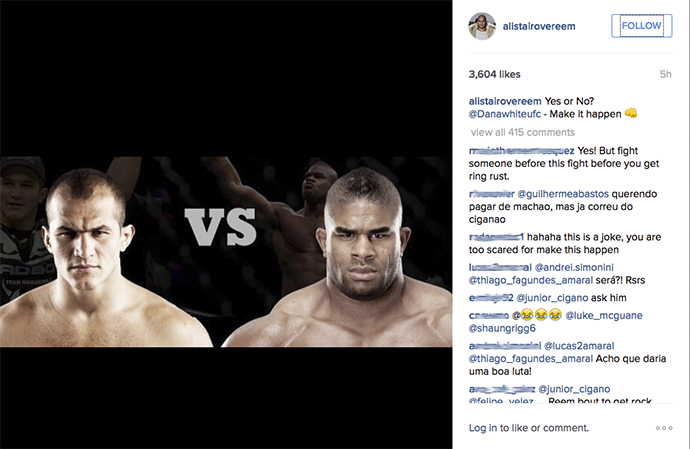 Overeem desafia Cigano - Reprodução Instagram